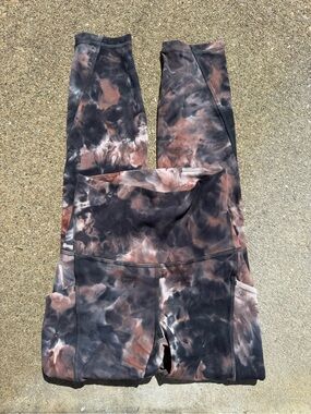 lululemon athletica Tie-Dye High-Rise Leggings in Black and Brown